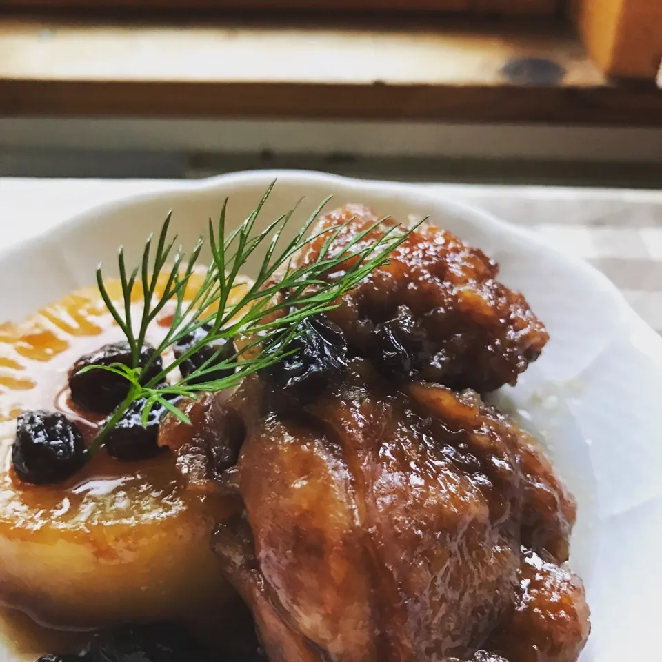 大根と鶏肉のはちみつワイン煮・葡萄ソース|Sachiyo Tanakaさん