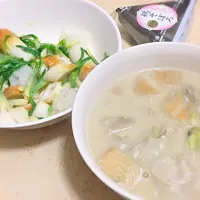 あさつきの酢味噌和えと打ち豆汁|うずら校長さん