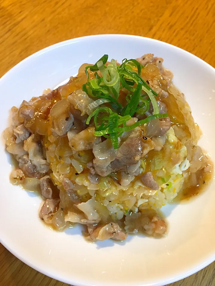 肉あんかけチャーハン|まつださんさん