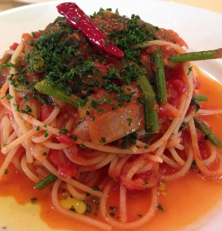 ほうれん草のトマトスパゲティ🍅🍝(´･Д･)」|koji toyodaさん