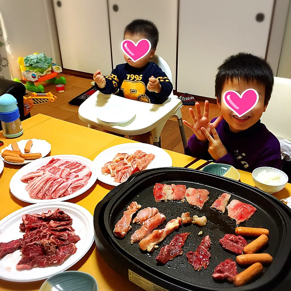 祝✳︎7歳 焼肉パーティー|ちひろさん