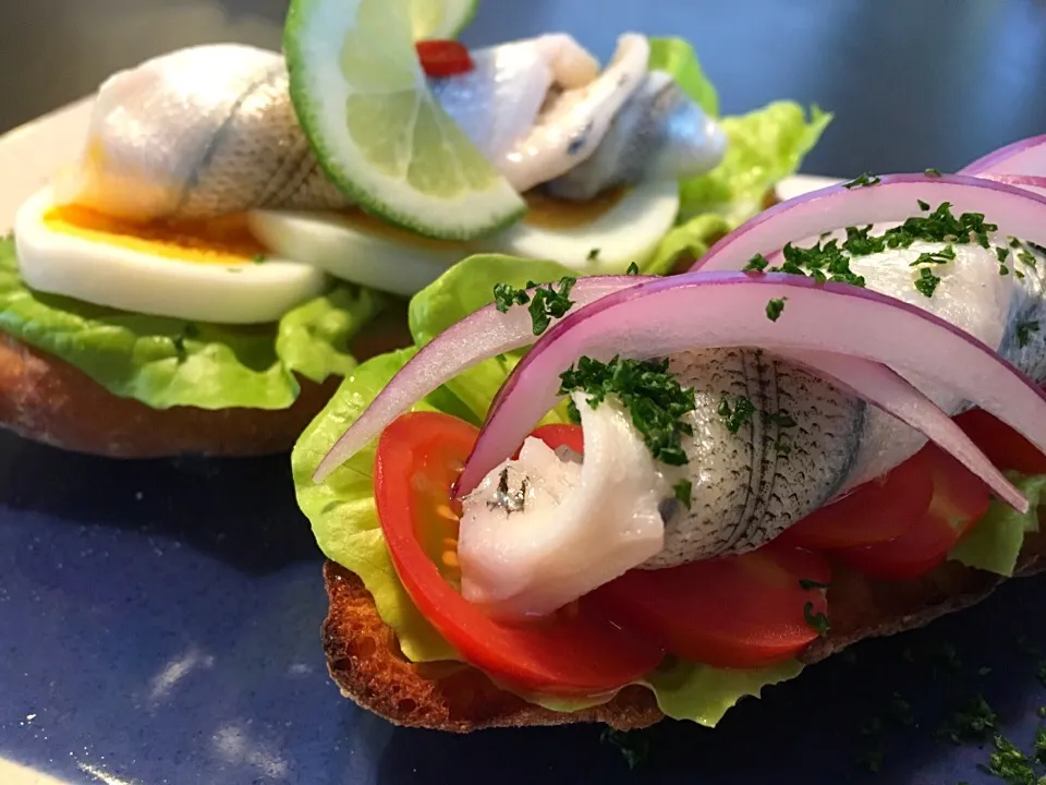 スウェーデン風サヨリの酢漬けのオープンサンドイッチ
Open sandwiches with pickled halfbeaks.
#サヨリ #サンドイッチ#朝ごはん#酢漬け#スウェーデン風|ぞうさんのお台所さん