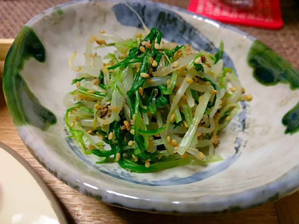 水菜ともやしのおかか和え|vege食堂さん