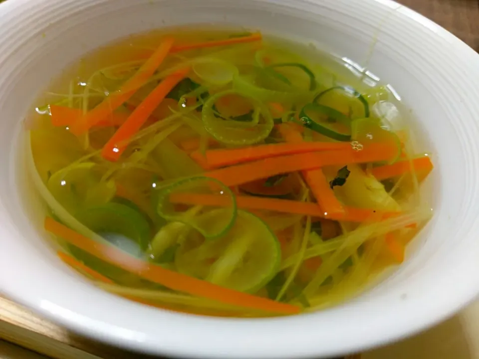 葱と人参の汁物|vege食堂さん