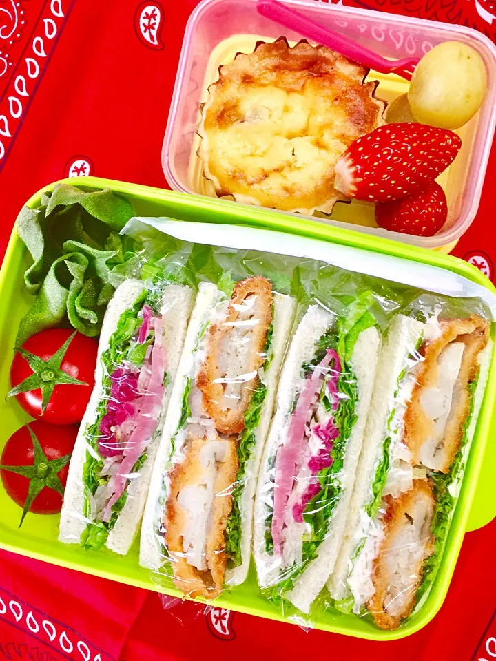 Snapdishの料理写真:お父さんもたまにはサンドイッチ弁当
#お父さん弁当 
#サンドイッチ
#萌え断|Blueberry🫐さん