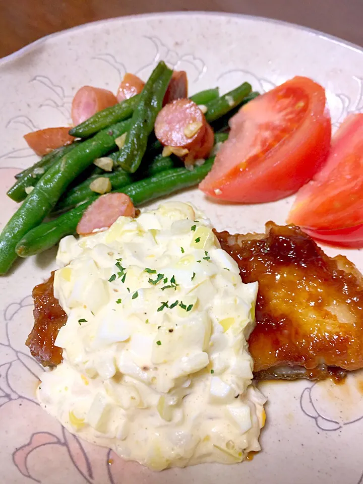 おにゃさんの鱈の照り焼きタルタルソースがけ|みっちんさん