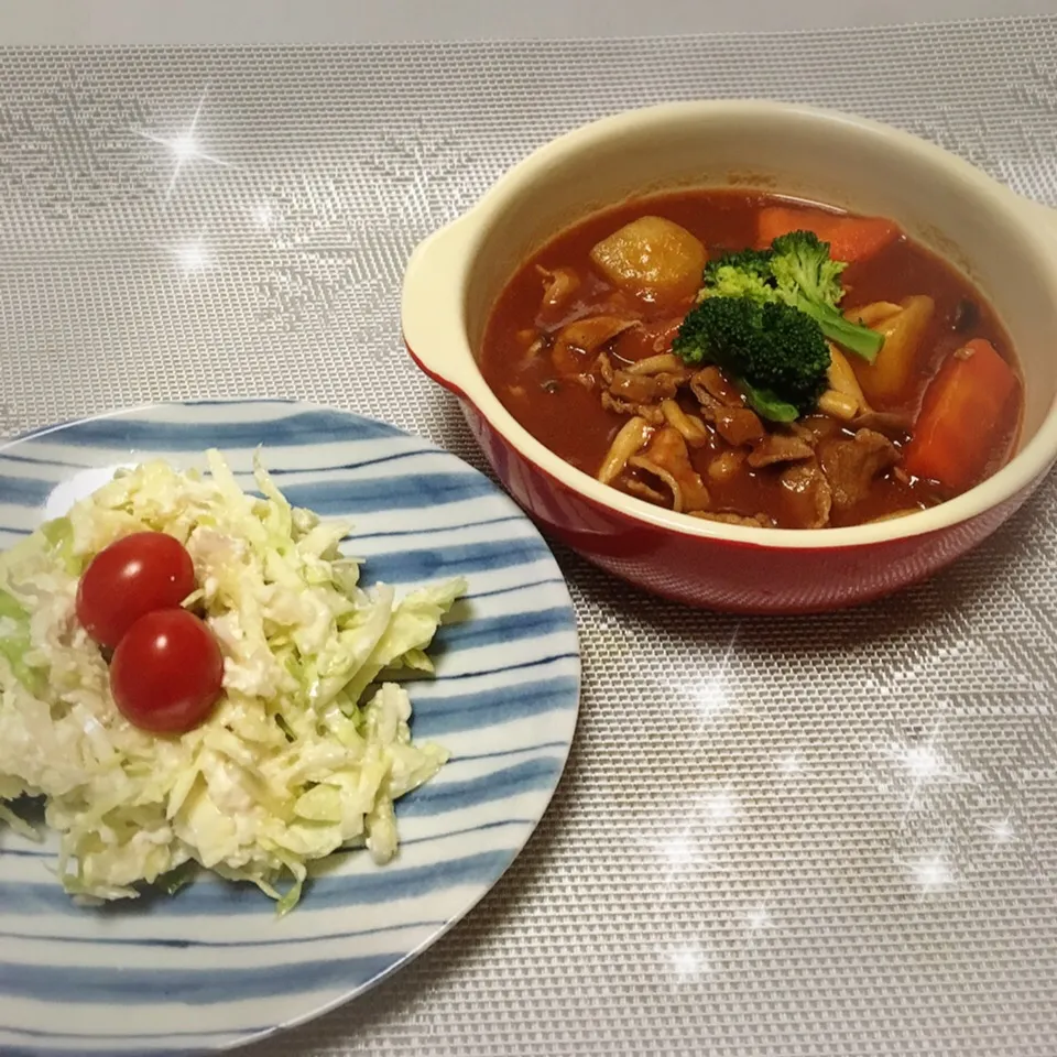 デミシチュー・キャベツとお豆腐のサラダ|美也子さん