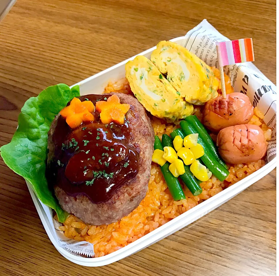 Snapdishの料理写真:今日のお弁当🍱
ハンバーグ|ゆっきーさん