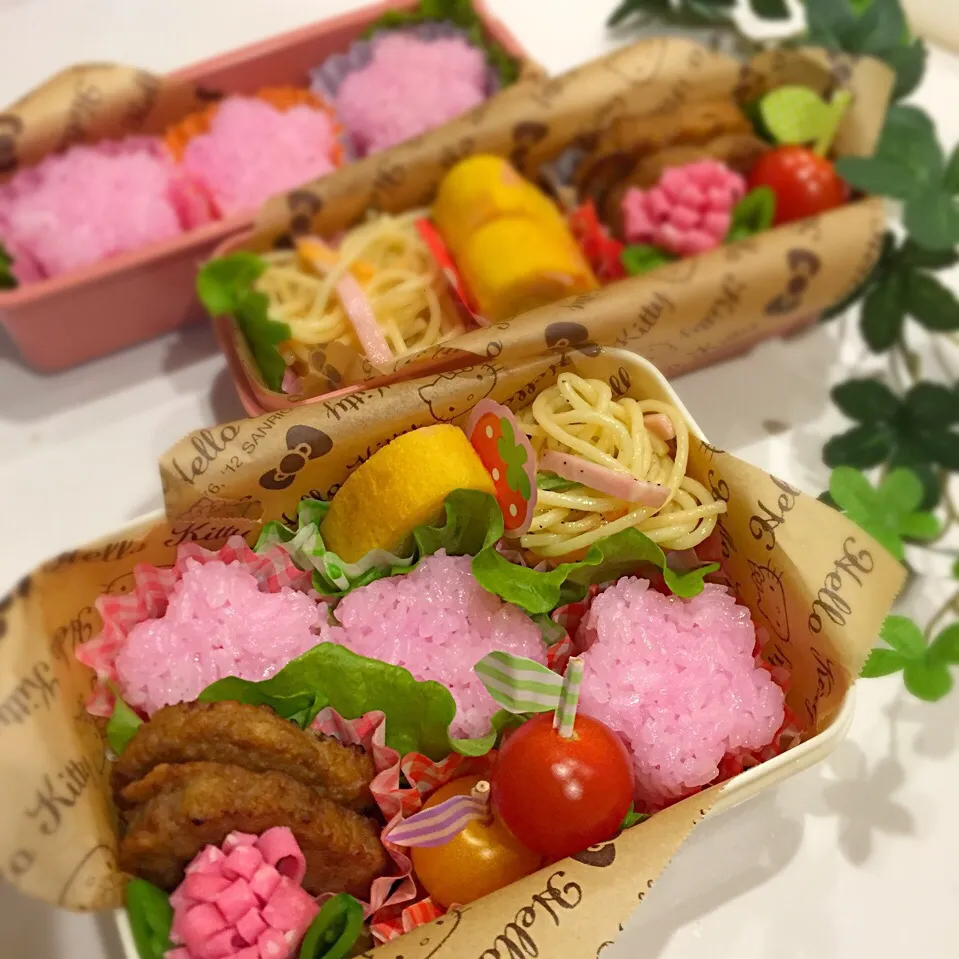 Snapdishの料理写真:お花おにぎりお弁当🌸|sakyu☆さん