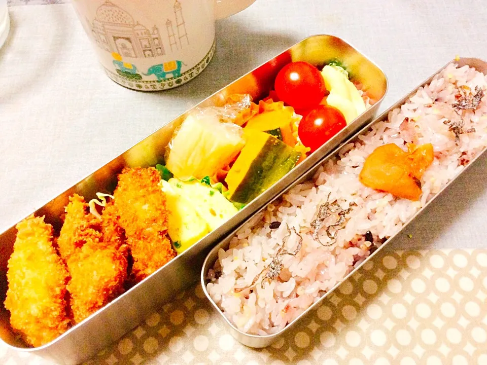 今日はひれかつ弁当🍱
塩昆布は散らし気味に乗せた方が具合が良いというので、本日もそのように。
#八穀米
#ひれかつ
#青ねぎ入り卵焼き
#かぼちゃの煮物
#プチトマト
#マカロニサラダ
#塩昆布|madeleineさん