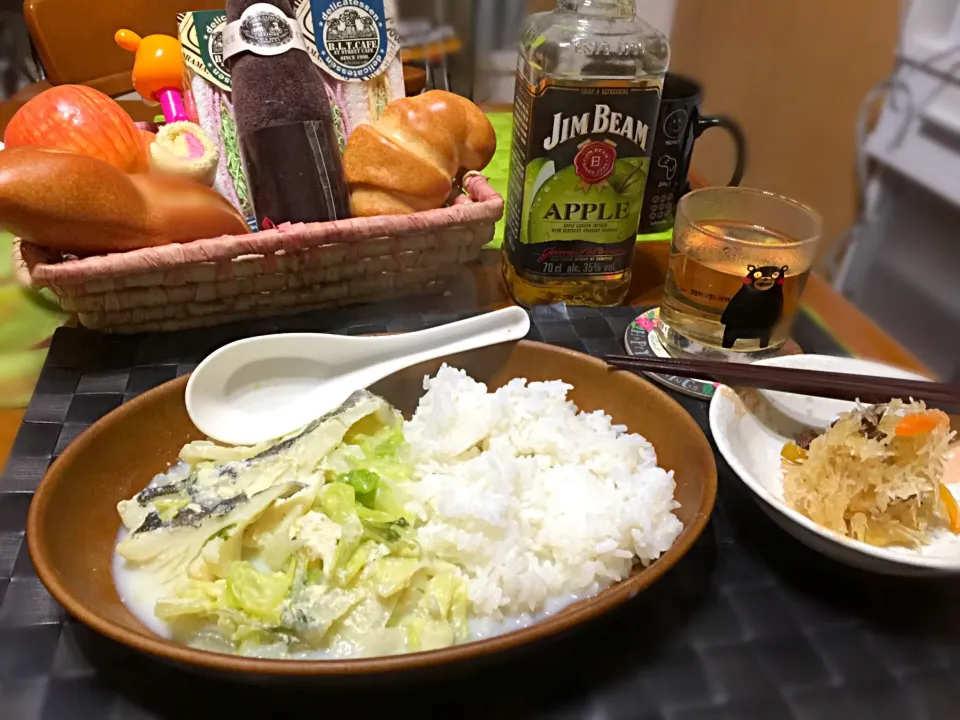 鱈とキャベツの豆乳クリームソース ライス🍛|マニラ男さん