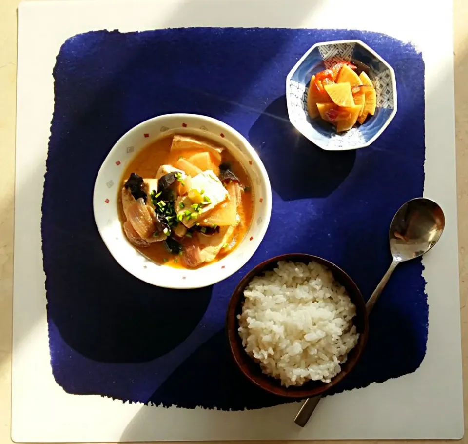 Snapdishの料理写真:tofu soup, salty|Liciaさん