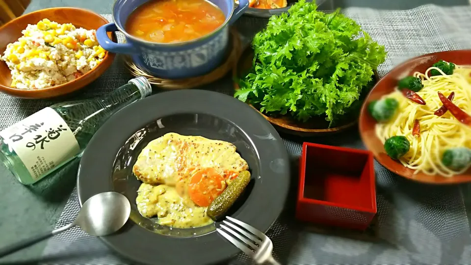 今晩のあて🍶トマト鍋🍲のわさびな菜しゃぶしゃぶ🎵|キム姉さん