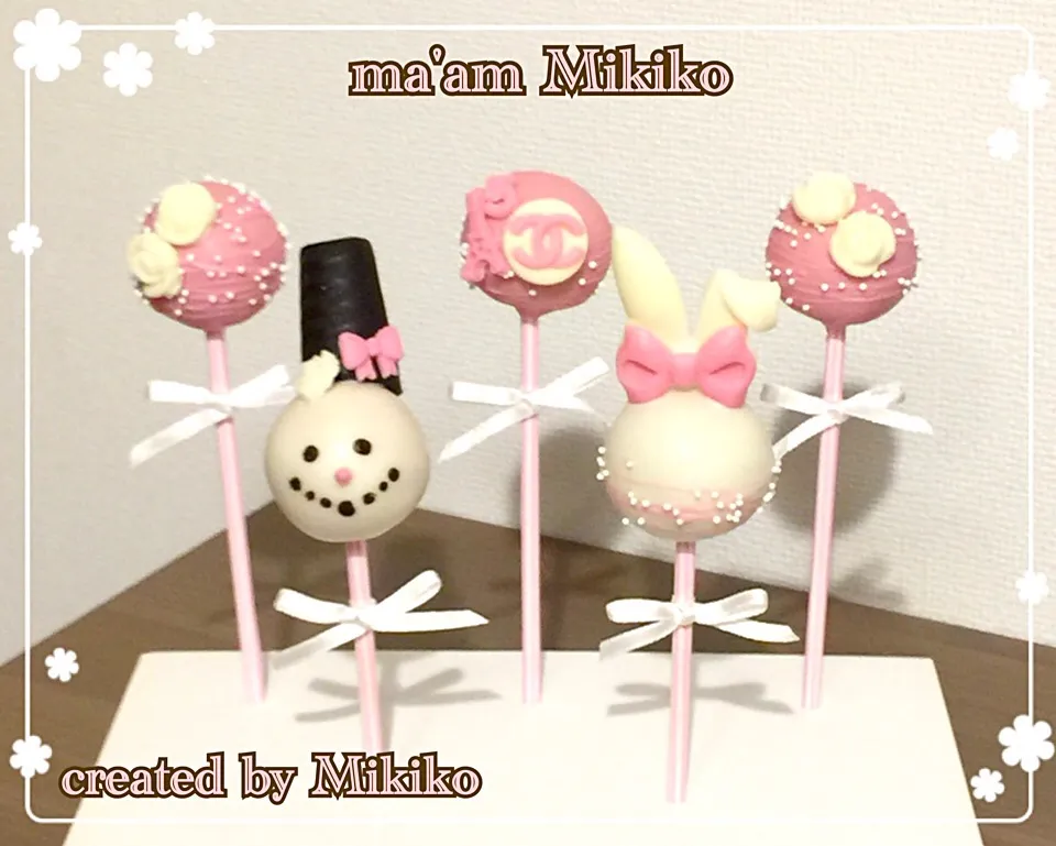 Snow girl & rabbit cake pops|マダァムMikikoさん