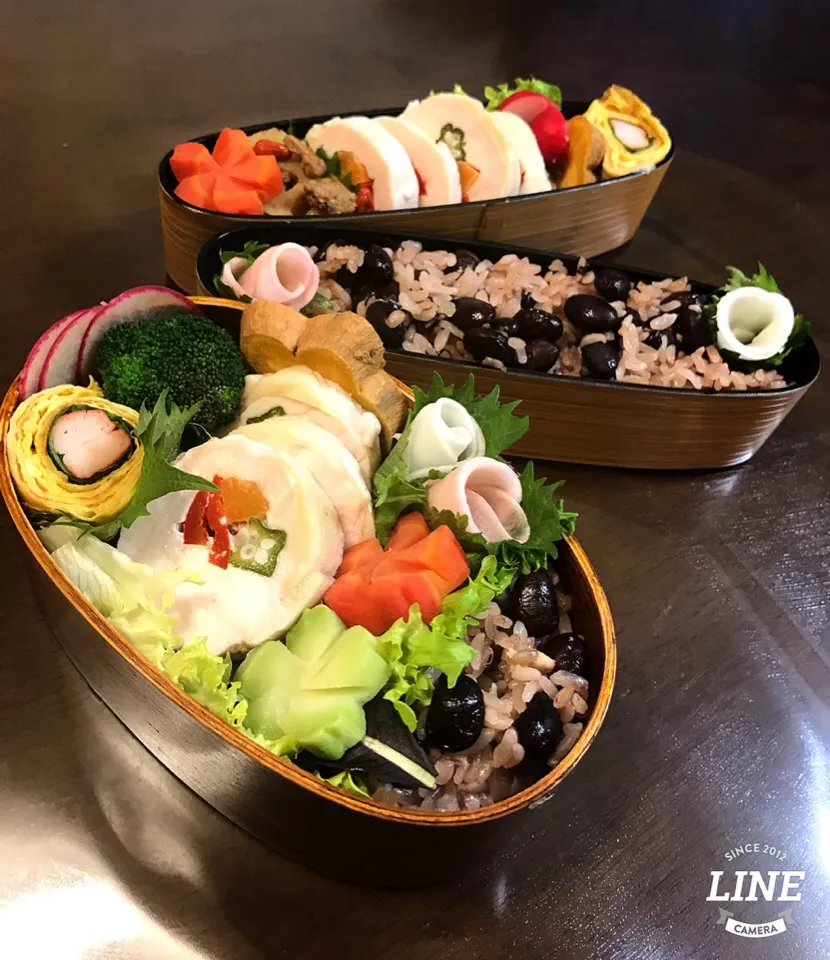 マダム とんちんさんの料理 柔らか鶏ハム#今日の2人のお弁当🍱 
週末恒例お片付け弁当|とんちんさん