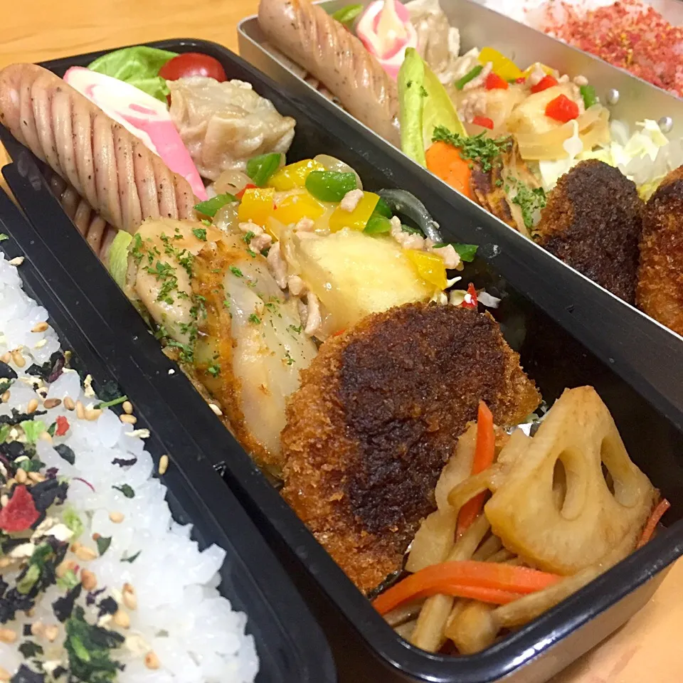 Snapdishの料理写真:今日の親父弁当！|沖縄「ピロピロ」ライフさん