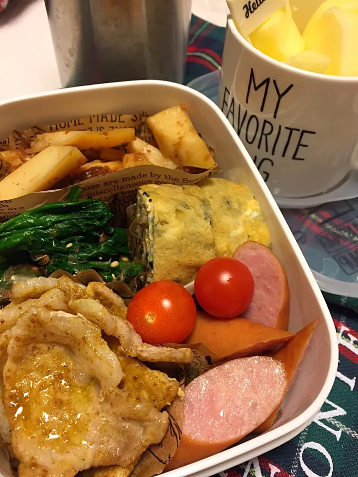 Snapdishの料理写真:女子高生の カレー豚弁当|riorieさん