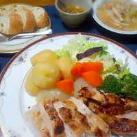 Snapdishの料理写真:#鶏肉 #蒸し料理 #野菜たっぷり #ローストチキン #ヘルシー|YuKiさん