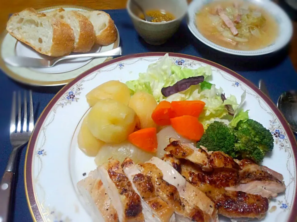 Snapdishの料理写真:#鶏肉 #蒸し料理 #野菜たっぷり #ローストチキン #ヘルシー|YuKiさん