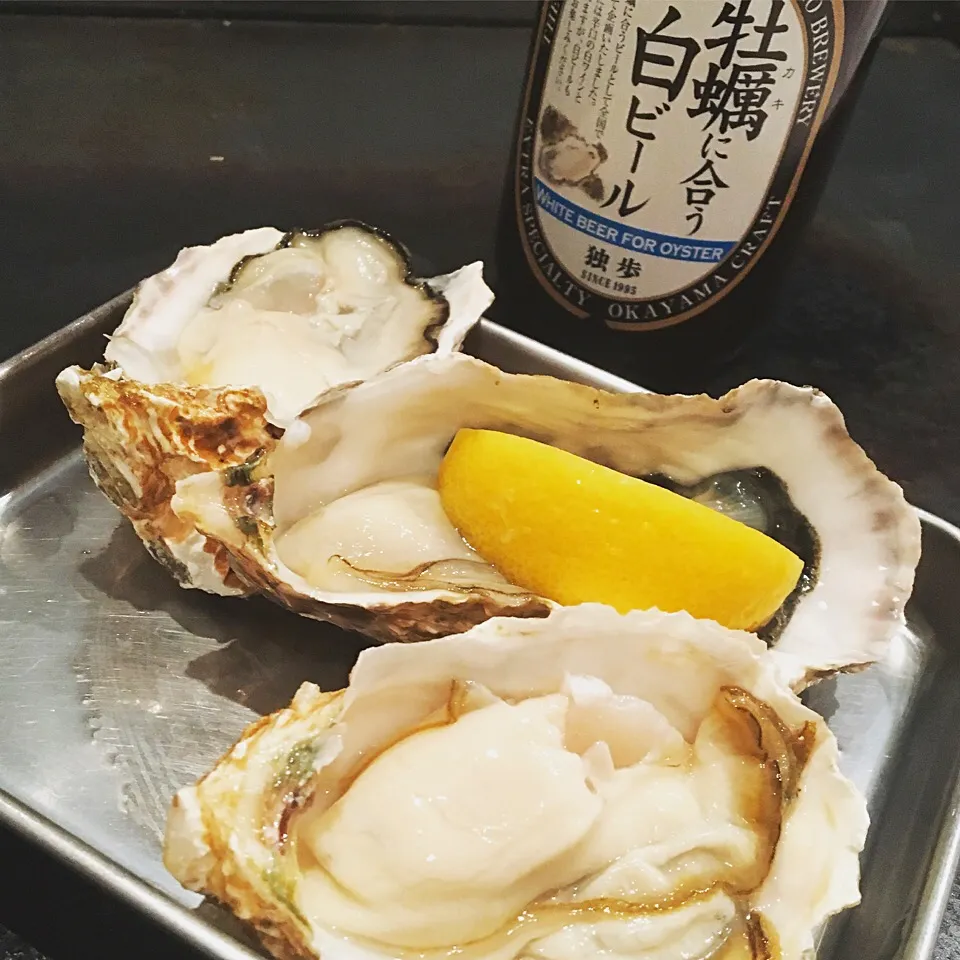 生牡蠣に合う白ビール最高〜😋😋😋|moririyyyさん