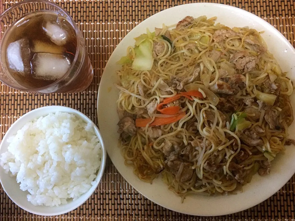 塩焼きそばご飯|ばーさんさん