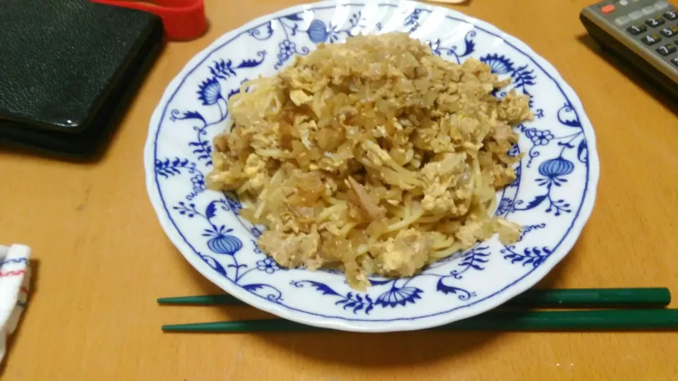 和風ツナ卵玉ねぎパスタ|ざきさん