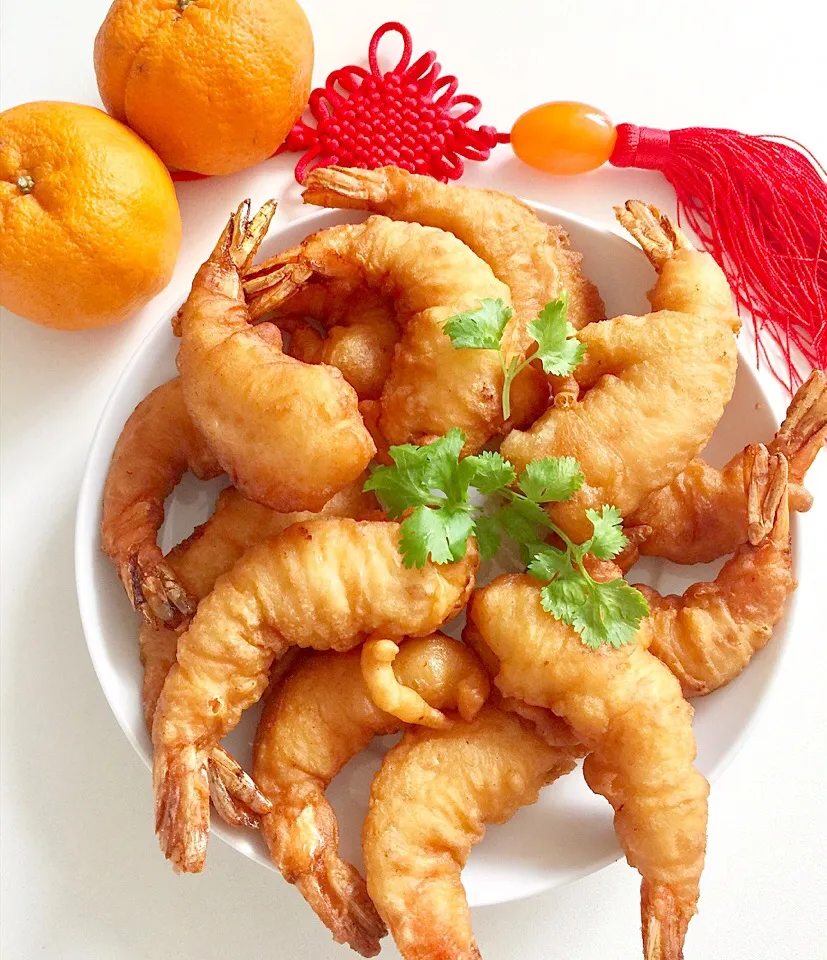 Deep fried puffy prawn fritters|12Dragonさん