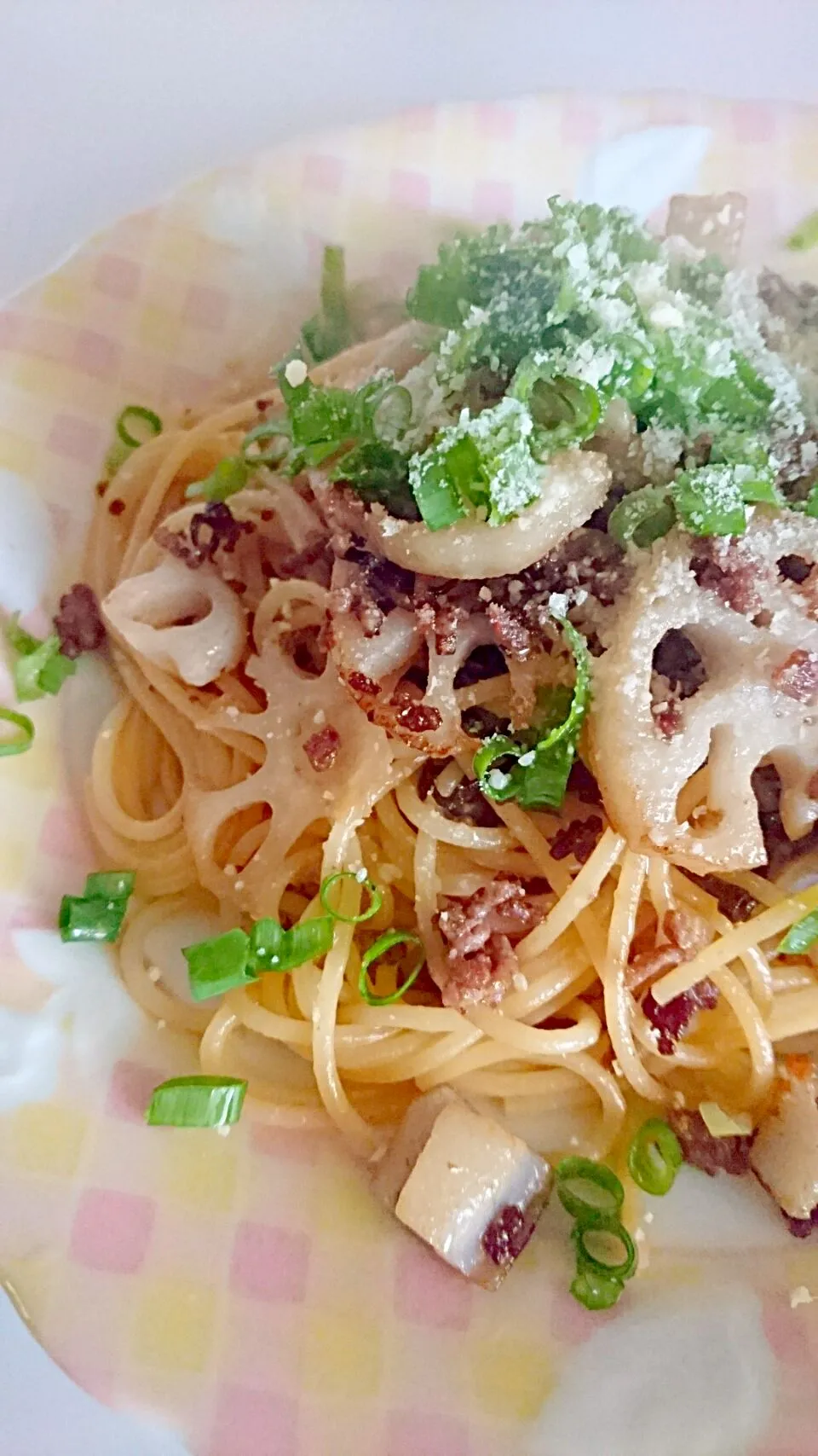 蓮根と塩昆布のパスタ🍝|じょうさん