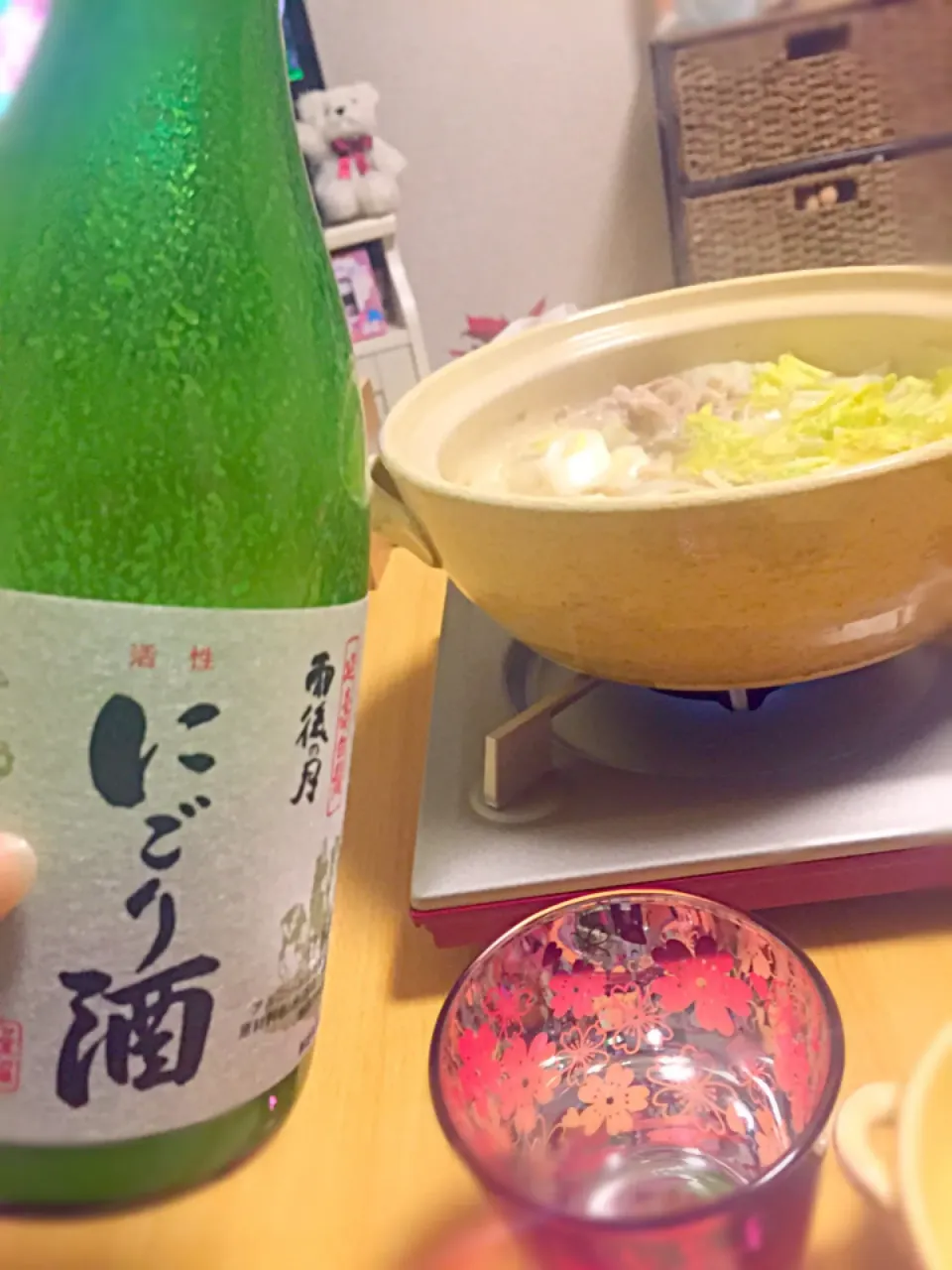 鍋とにごり酒で晩御飯♡|あやねこさん