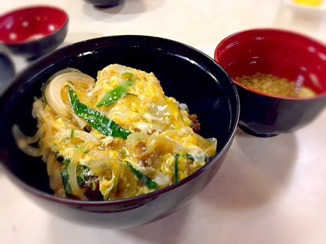 カツ丼 もれなくそば米汁ついてます。|原田さん