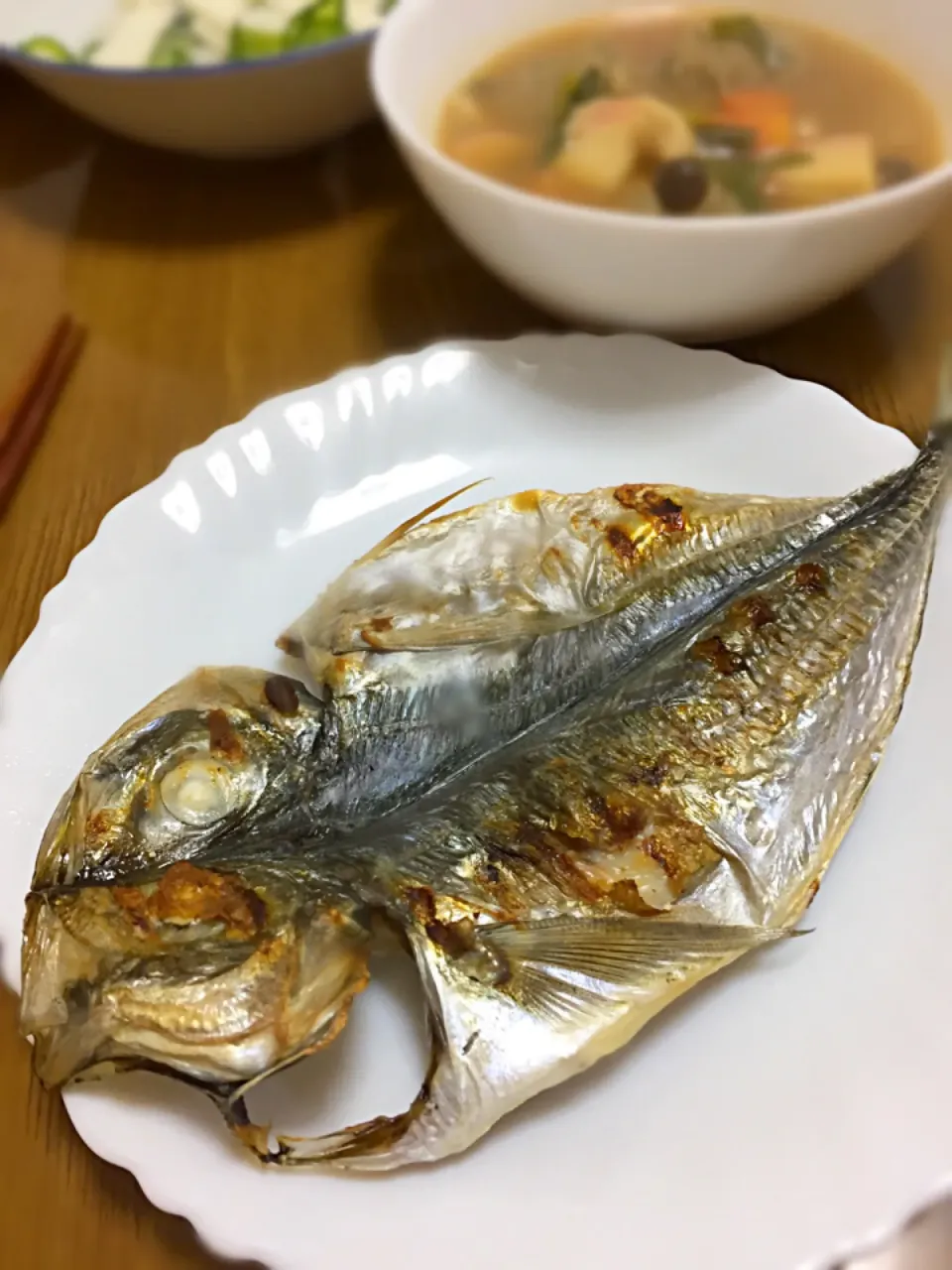 Snapdishの料理写真:大磯の鯵の干物|wildcat山猫さん