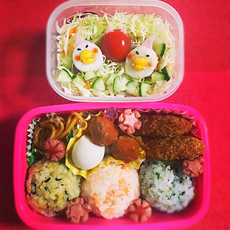 Snapdishの料理写真:#お弁当#節分#娘のお弁当 #ひよこ鬼#|たらこ姫さん