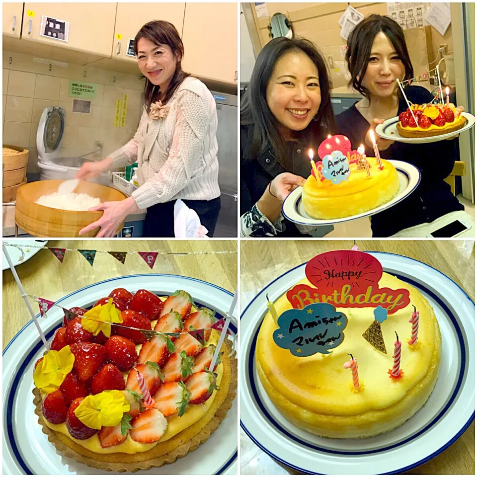 Snapdishの料理写真:Delicious cakes by kyoshimi06✨yoshimiさんの美味しいﾁｰｽﾞｹｰｷとﾌﾙｰﾂﾀﾙﾄ❗|🌈Ami🍻さん