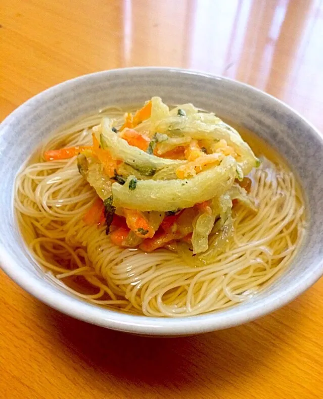 かき揚げ温そうめん|ガク魁‼︎男飯さん