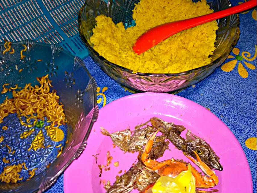 #yellowrice #crab #fish #Mi Goreng|sasas28さん