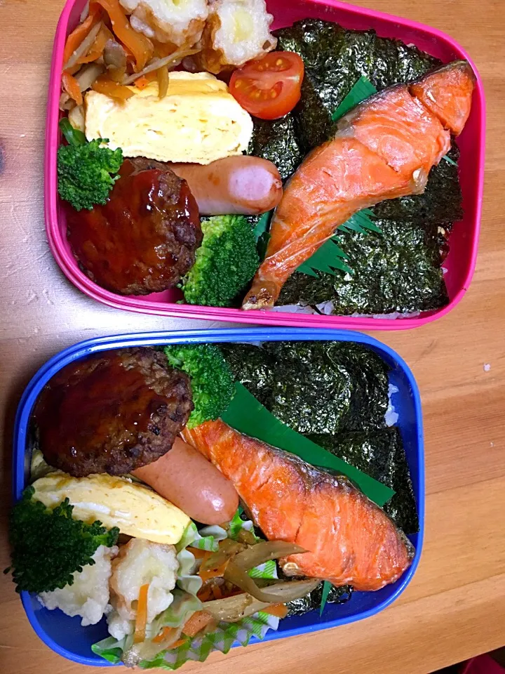 Snapdishの料理写真:シャケのっけ盛り弁当(*˘︶˘*).:*♡|るりさん