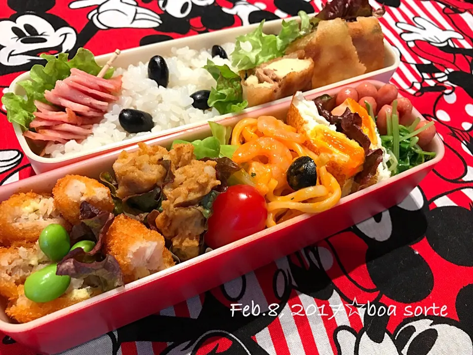 夫弁当☆ 娘「今日の父のお弁当 なんか豪華ちゃう？どう〜？😋」最近 おかず作りから手伝ってくれる娘 助かる〜😅🎵|kaoriさん