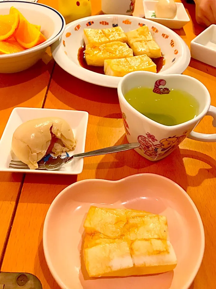 焼き餅  お醤油  煮玉子  ネーブル🍊  お茶🍵|ch＊K*∀o(^^*)♪さん