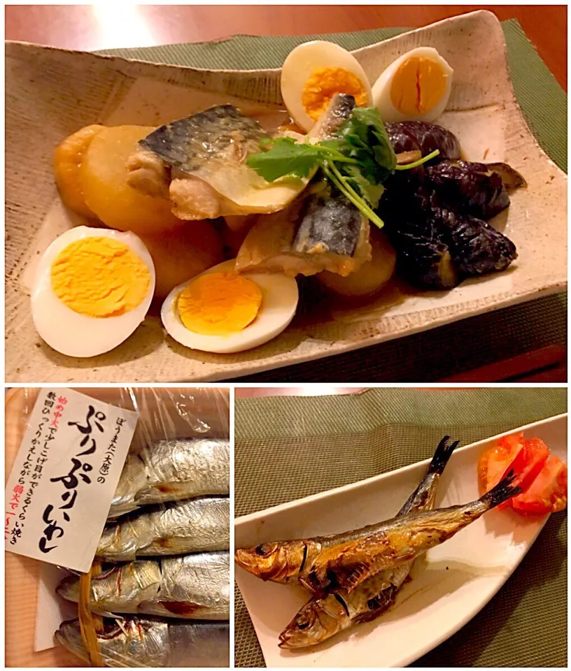 Mackerel&vegetables simmered in miso🐟鯖の味噌煮 Baked dried sardine🐟ぷりぷり鰯|🌈Ami🍻さん