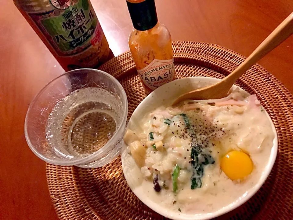 Rice carbonara💓カルボおじや|🌈Ami🍻さん