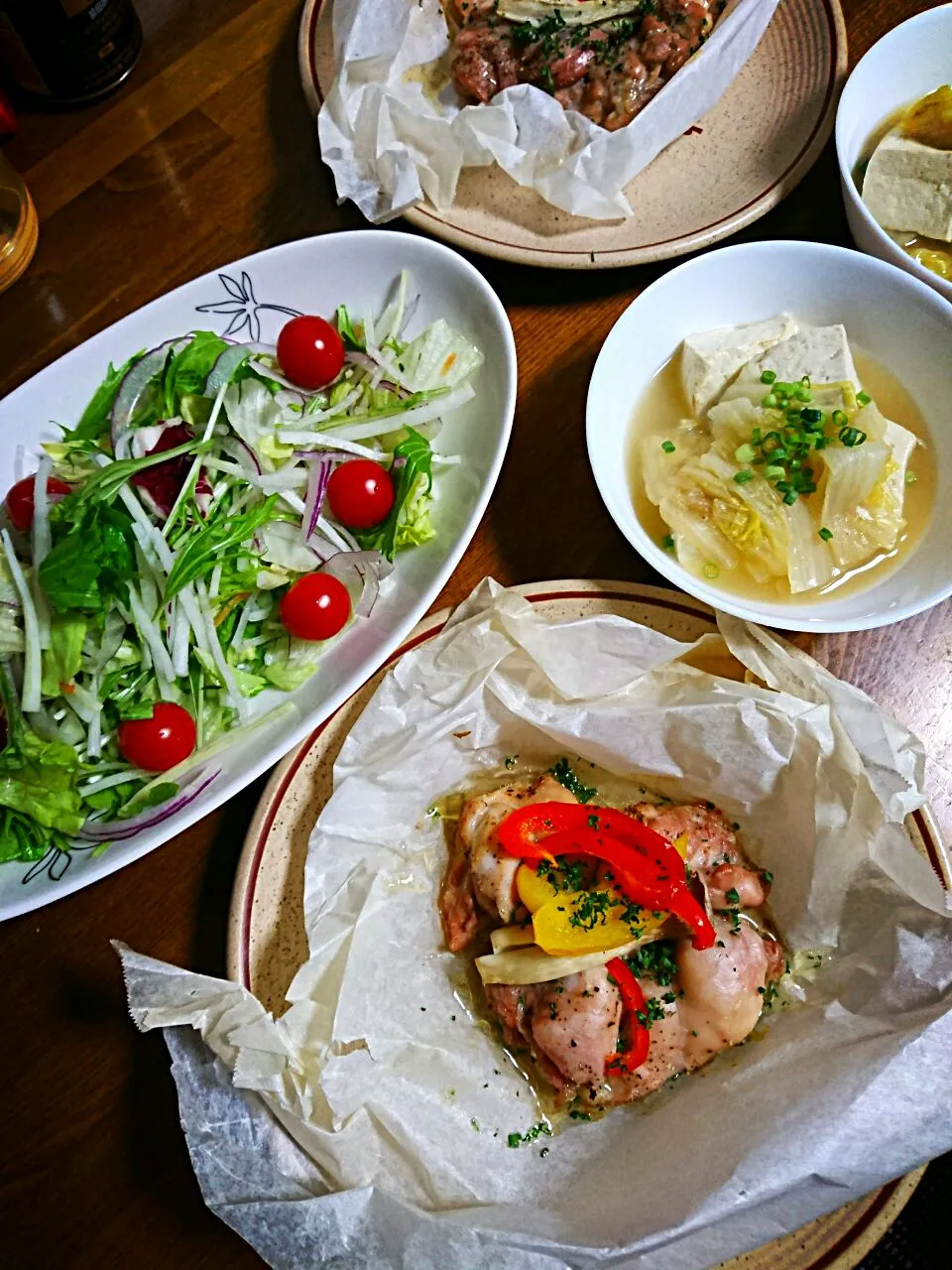 Snapdishの料理写真:野菜中心メニュー第二弾   鶏モモ肉も
皮、脂身取り除いて  オリーブオイルで 脂質を押さえて❕|くーにゃんさん