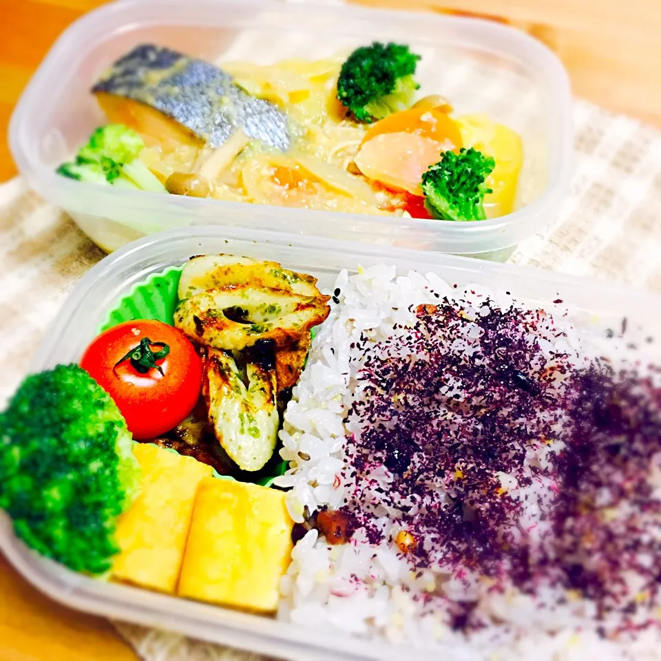 お弁当🍱
#鮭のちゃんちゃん焼き#卵焼き#青海苔とちくわの炒め物|ayumiさん