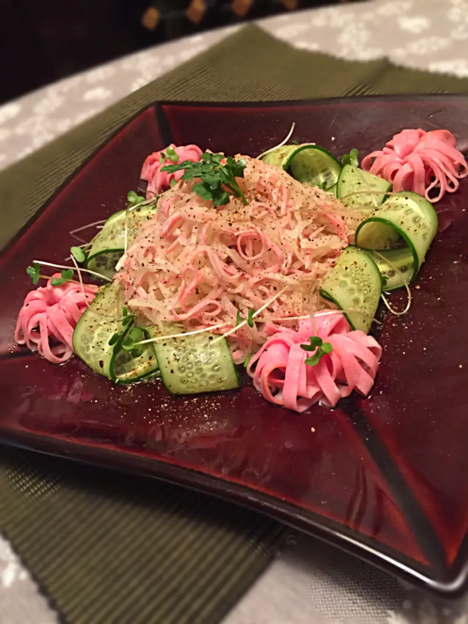 Tomokoちゃんの大根とビアハムのサラダ💕
酒のツマミにメッチャ美味かった〜〜(੭ु ˃̶͈̀ ω ˂̶͈́)੭ु⁾⁾💕💕💕|チョッパー＆ホヌさん