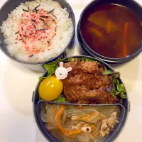 #ポークソテー弁当 #麻婆春雨 #赤だし|アンジーさん