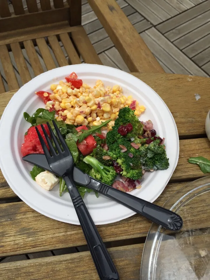 Salads - corn, watermelon, broccoli crunch|Alice Tang Lewinさん