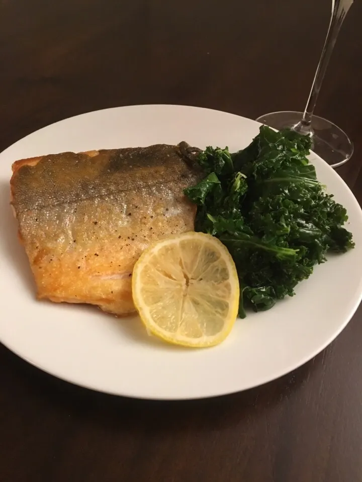 Arctic char seared with braised kale|Alice Tang Lewinさん