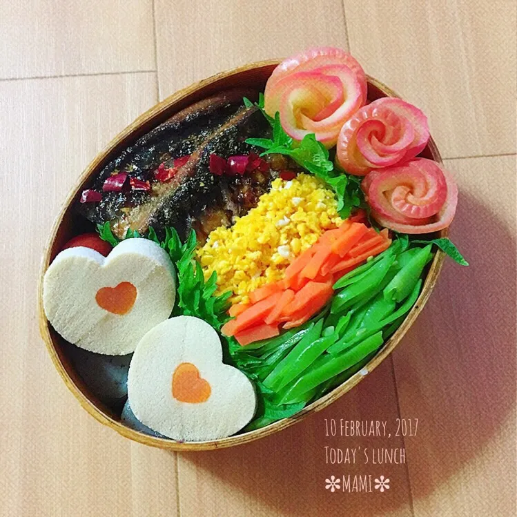 Snapdishの料理写真:2017.2.10金曜日✩お弁当
#弁当 
#バレンタインデー|mamiさん