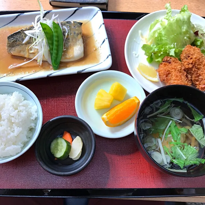 サバ味噌煮/広島産カキフライ/力稲庭うどん|山内博之さん