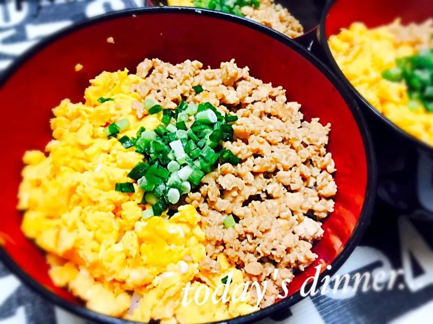 今日の家族の夜ご飯は二色そぼろ丼でした✨✨|みーちゃん(*´∀`)♪さん