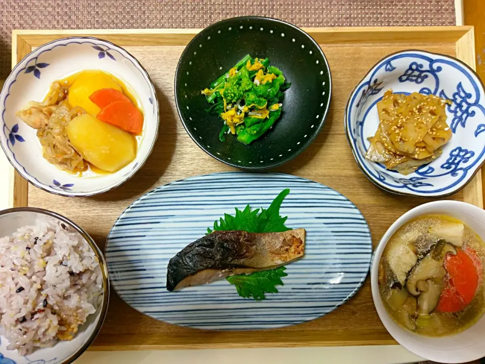 我が家の晩ごはん～鰤の塩焼き定食|vege食堂さん